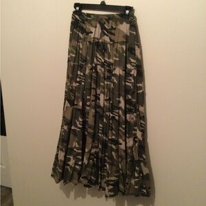 Charlotte Russe Green Camouflage Maxi Skirt